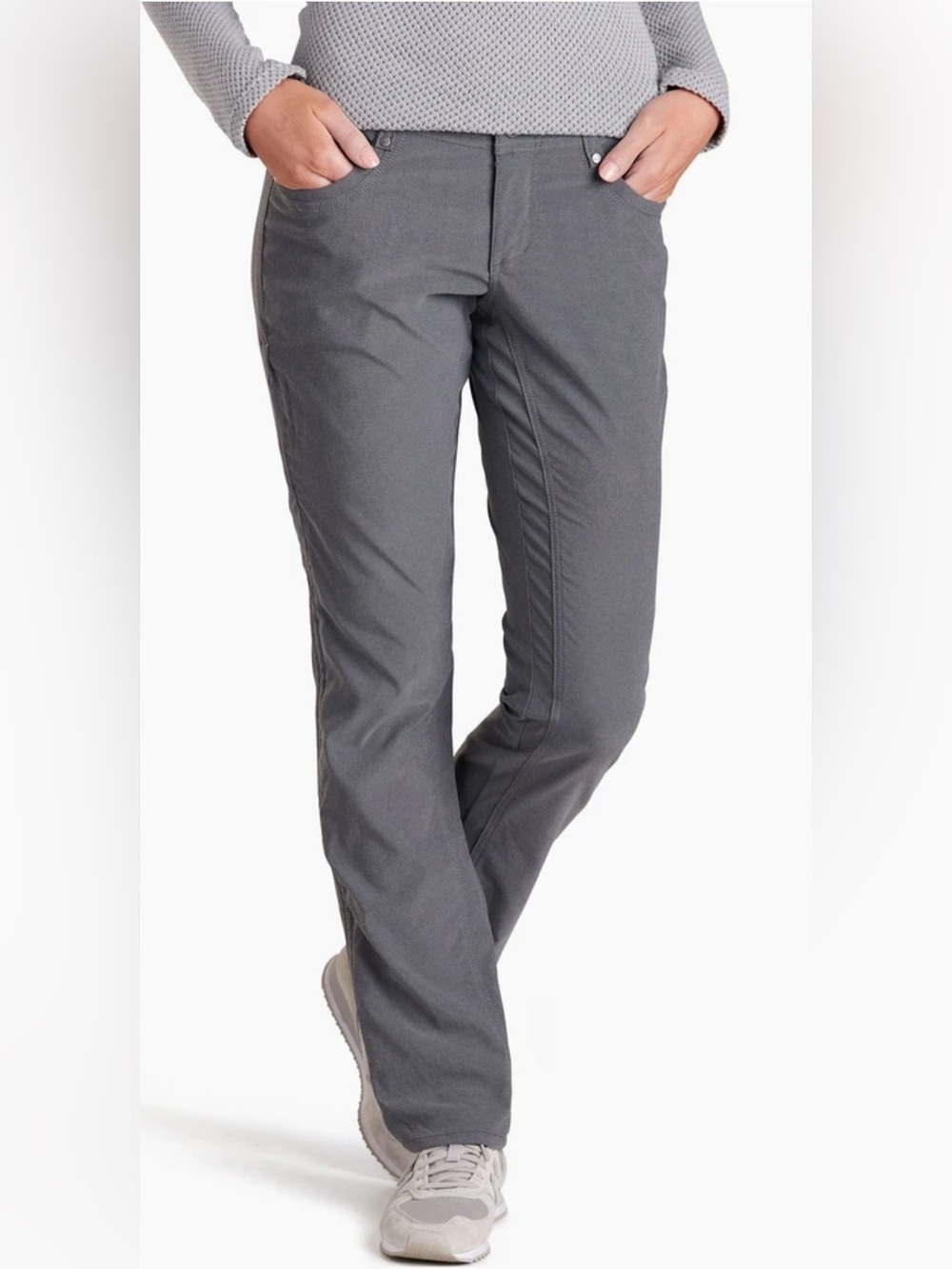 Kuhl Trekr Hiking Pants Women's Charcoal Cargo Cinch Up Legs Size 6 Long - Picture 3 of 16